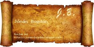 Jónás Bogdán névjegykártya